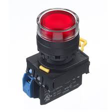 Nút nhấn Idec nhả phẳng có đèn, Ø22, 24V AC/DC, , 1NC-1NO, nhấn giữ, màu đỏ, YW1L-AF2E11Q4R